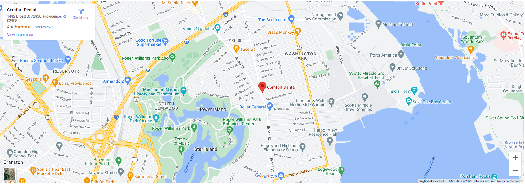 Google Maps Image Of Comfort Dental Providence, RI